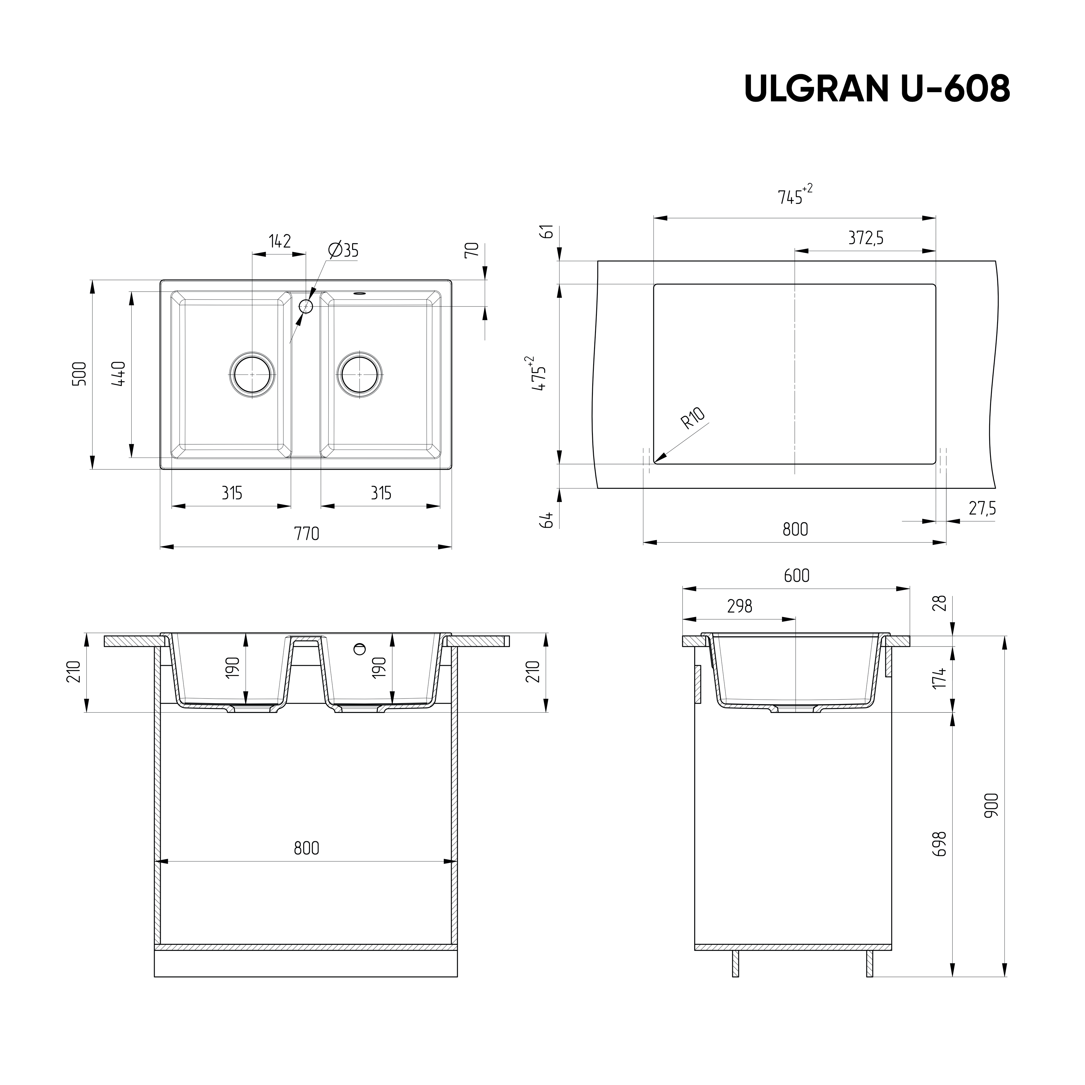 Мойка Ulgran U-608-307 терракот