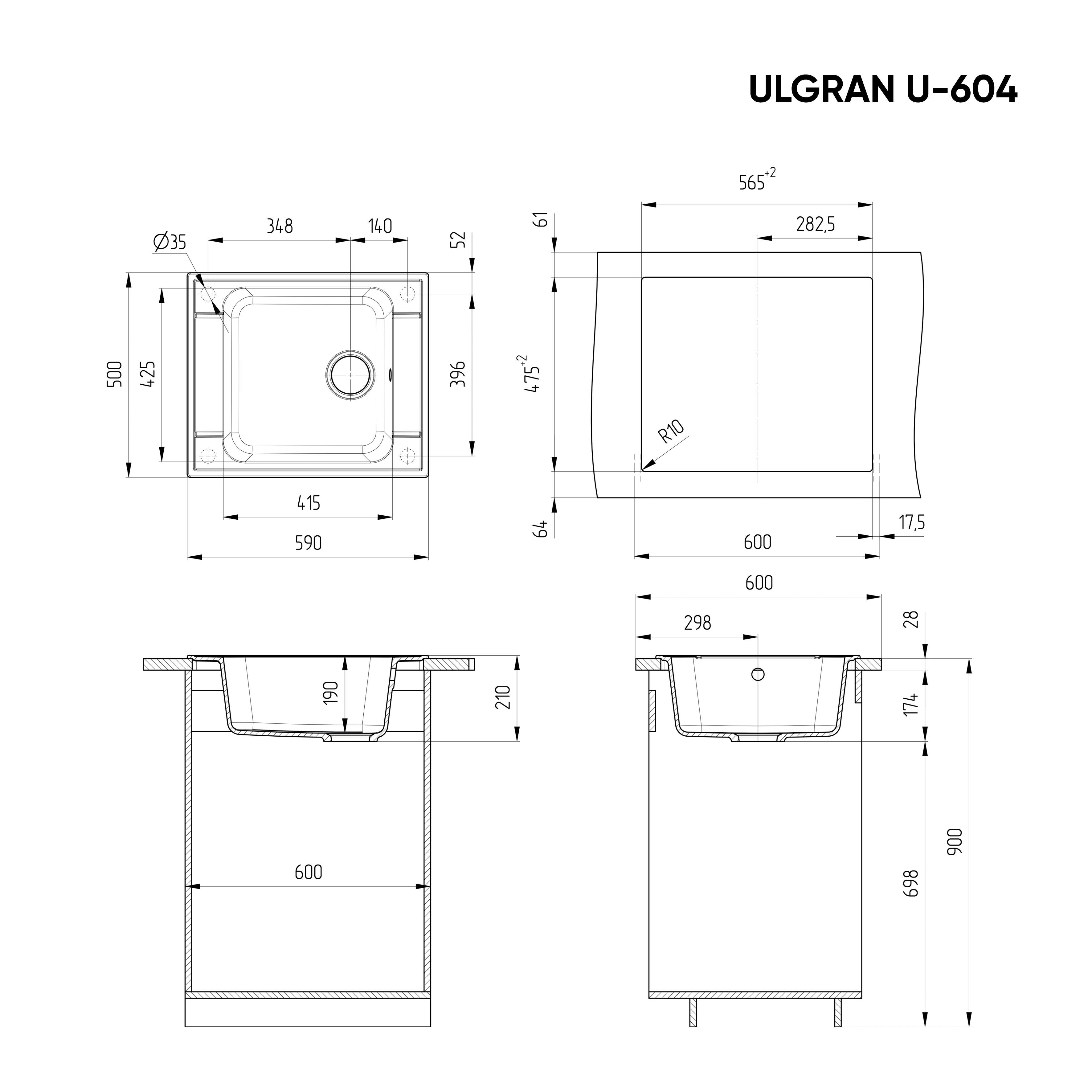 Мойка Ulgran U-604-307 терракот