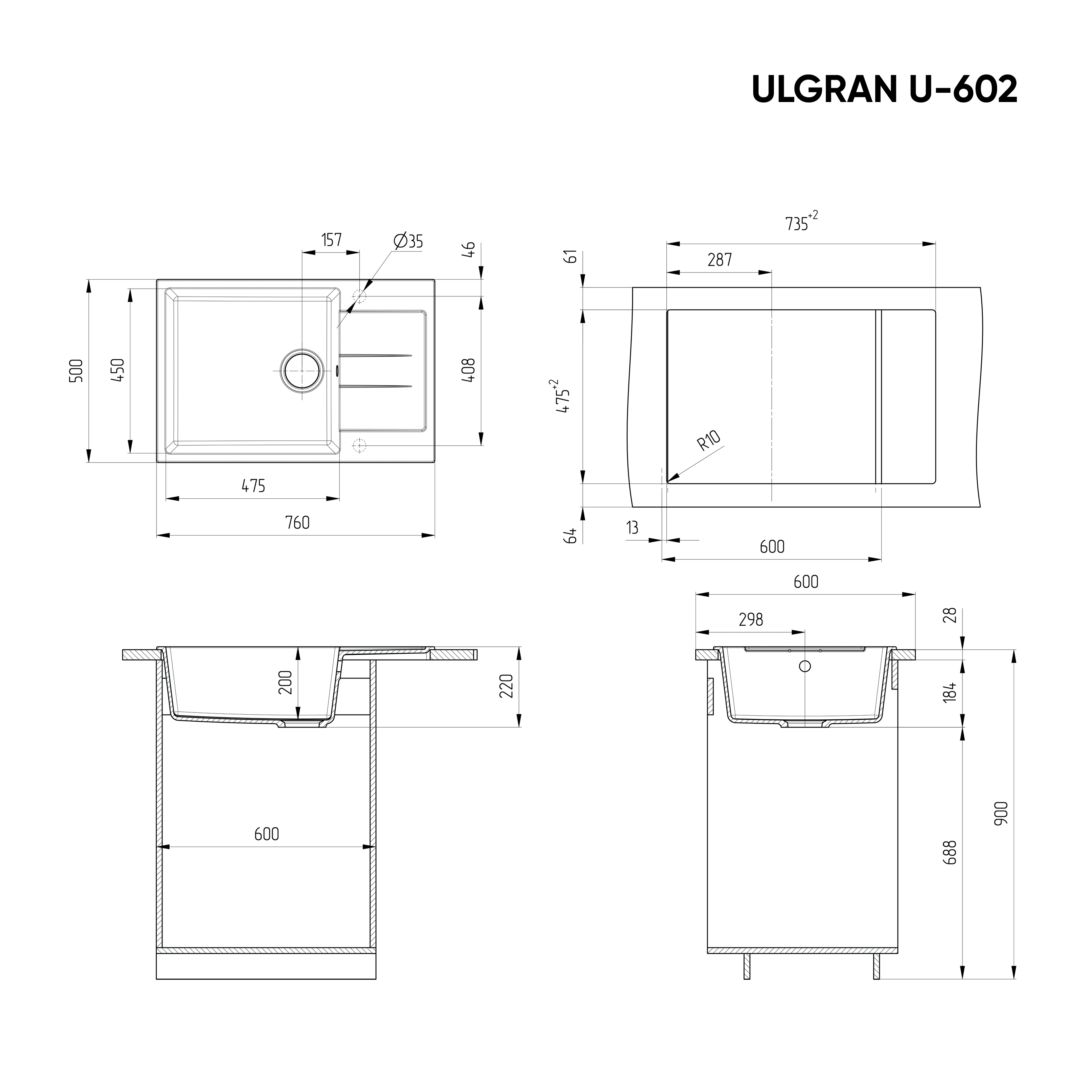 Мойка Ulgran U-602-307 терракот